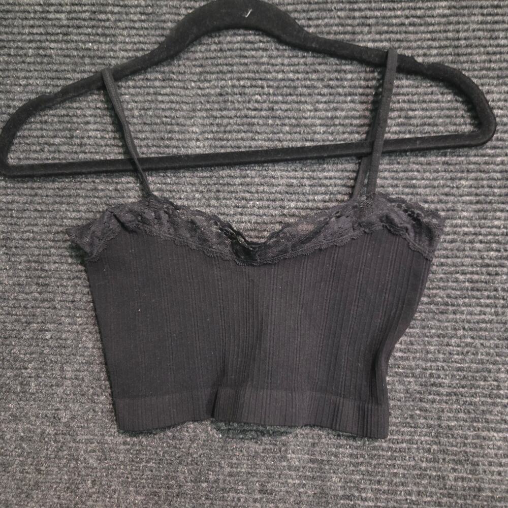 Urban Outfitters Out From Under Black Lace Trim Ribbed Seamless Bralette XS S